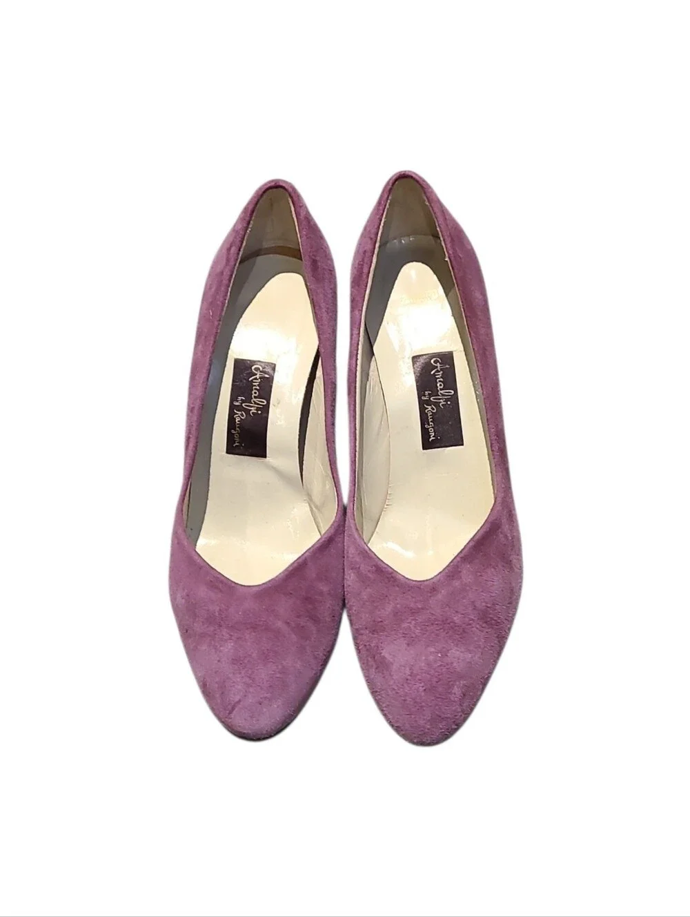 Amalfi By Rangoni Purple Suede Leather Heeled Pumps Shoes Womens Size 9 - Picture 3 of 10